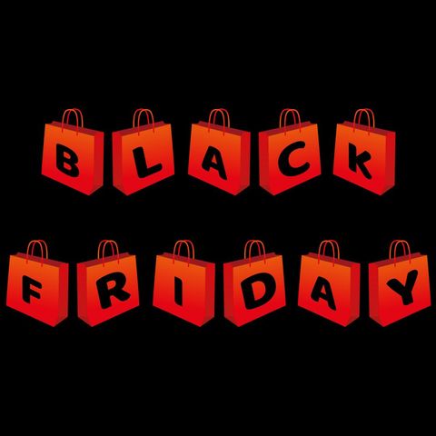 bold red shopping bags highlighting black friday on dark background - Download Free Stock Templates Pikwizard.com