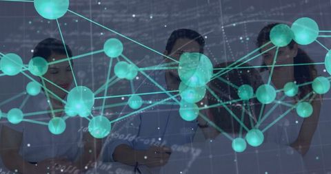 Medical researchers analyzing network data visualization