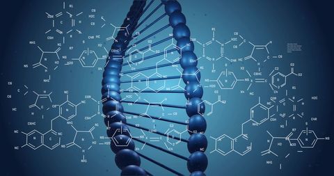 Dna structure with scientific data graphics