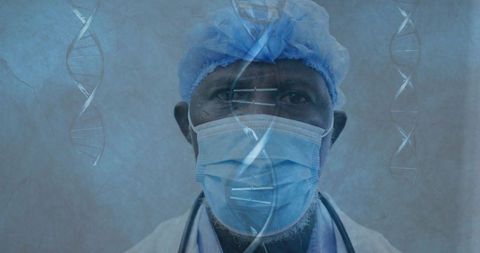 Doctor analyzing dna structure in advanced molecular lab