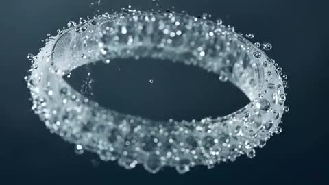 AI-Generated Torus Under Liquid Kinetics Displayed in a Studio Setting