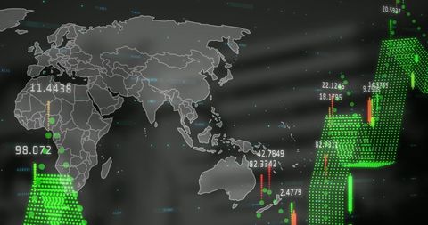 Global Business Data Analysis on World Map - Download Free Stock Images Pikwizard.com