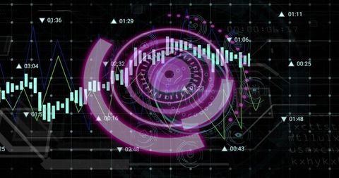 Futuristic data analytics background with circular element