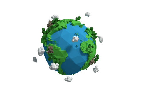 3d pixel globe with trees and clouds on transparent background - Download Free Stock Videos Pikwizard.com