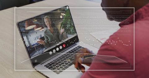 Virtual Meeting with Data Processing Interfaces on Laptop - Download Free Stock Images Pikwizard.com