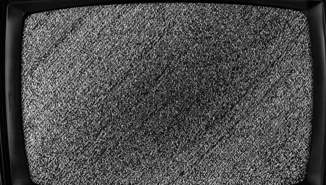 Vintage Cathode-Ray TV with Static Noise, Close-Up
