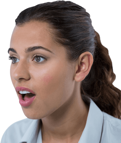 Transparent Image of Surprised Executive Facial Expression