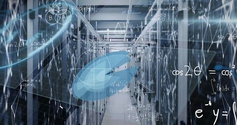 Advanced Mathematics in Server Room Technology Interface - Download Free Stock Images Pikwizard.com