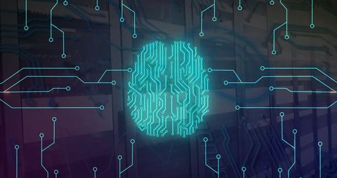 Digital Brain and Circuit Board on Server Background - Download Free Stock Images Pikwizard.com