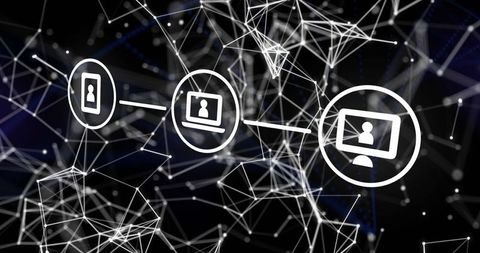 Futuristic digital network with connected devices