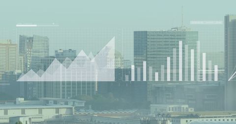 Financial Data Overlaid on Urban Cityscape Process Visualization - Download Free Stock Images Pikwizard.com