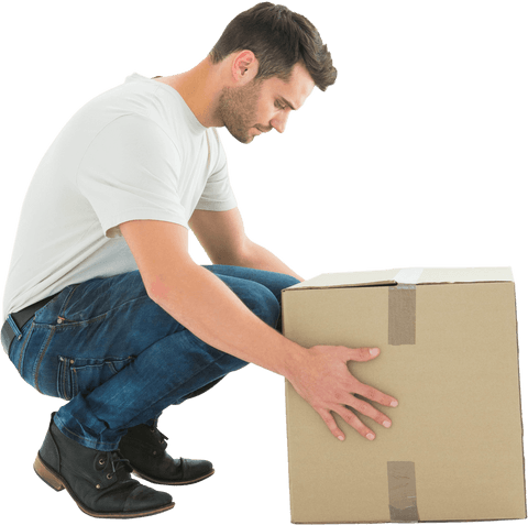 transparent image of delivery worker handling box safely - Download Free Stock Videos Pikwizard.com