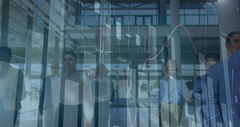 Business Professionals Surrounded by Financial Technology