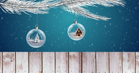 Holiday Ornament Accenting Rustic Winter Setting