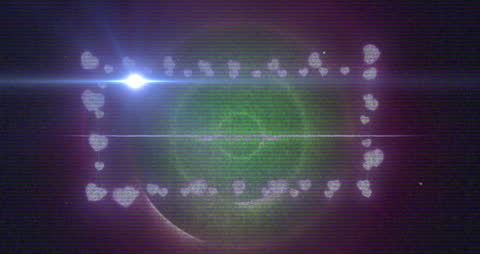 Digital Animation with Heart Patterns and Light Effects