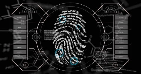 Biometric Fingerprint Technology Background Dark Conceptual Design