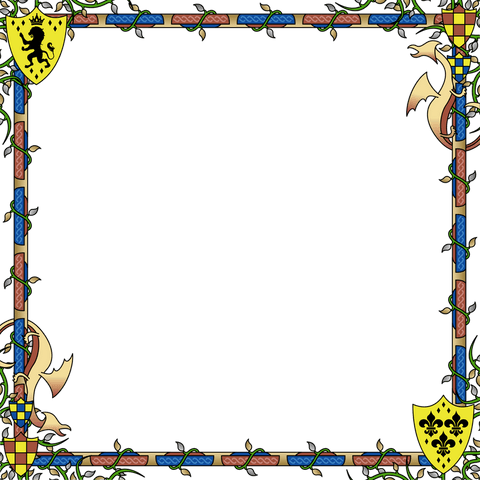 medieval illuminated heraldic border on transparent background - Download Free Stock Videos Pikwizard.com