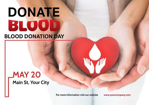 Heartwarming Blood Donation Day Banner for Community Health Events - Download Free Stock Templates Pikwizard.com