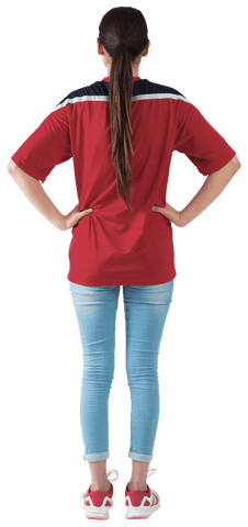 Transparent Red Jersey Football Fan After Game Victory