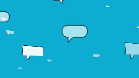 Digital Speech Bubbles on Blue Background Illustration
