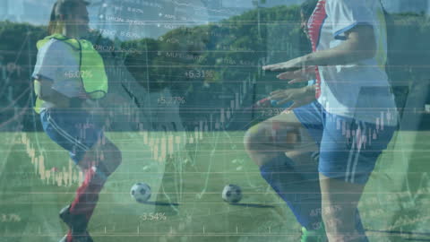 Dynamic Football Scene with Digital Data Overlay