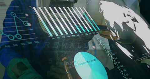 Digital Interface Overlay with Industrial Workforce Elements