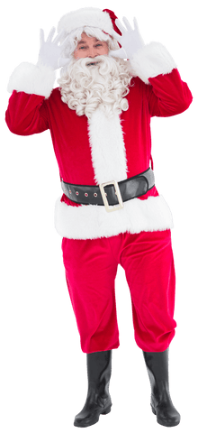 Transparent Santa Claus Joyfully Posing with Open Arms - Download Free Stock Videos Pikwizard.com