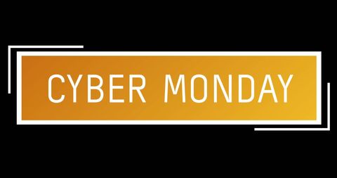 Cyber Monday Text on Black and Orange Background - Download Free Stock Images Pikwizard.com