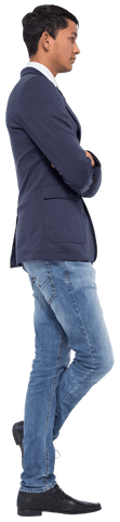 Transparent Side View of Unsmiling Businessman in Casual Clothes - Download Free Stock Videos Pikwizard.com