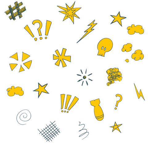 vibrant yellow doodle art on transparent background - Download Free Stock Videos Pikwizard.com