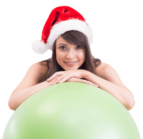 festive woman with santa hat posing against transparent background - Download Free Stock Videos Pikwizard.com