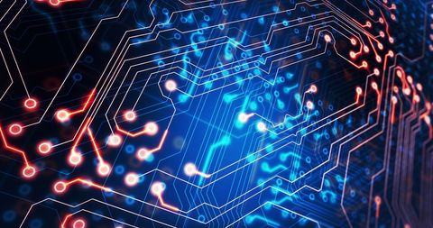 Dynamic Light Trails on Computer Circuit Board Technology - Download Free Stock Images Pikwizard.com