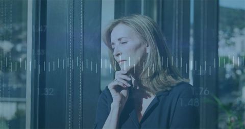 Caucasian Businesswoman Contemplating Financial Growth Opportunities