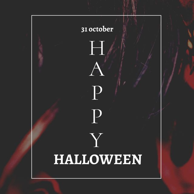Composition of happy halloween text over decoration on black background. Halloween tradition and celebration concept digitally generated image.
