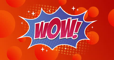 Colorful Comic Style Text Bubble with WOW Expression