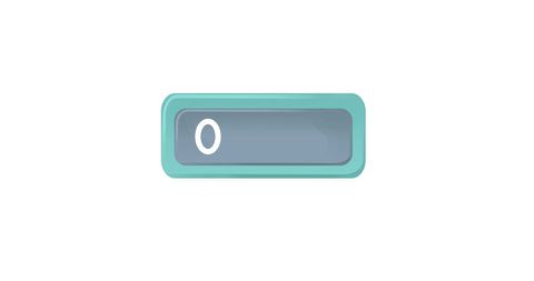 Digital counter animation with grey box and green border
