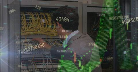 Engineer Analyzing Data in a Secure Server Environment - Download Free Stock Images Pikwizard.com