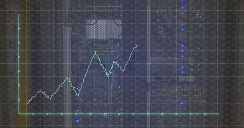 Dynamic Graphs Overlay on Data Center Servers Illustrating Technology Impact - Download Free Stock Images Pikwizard.com