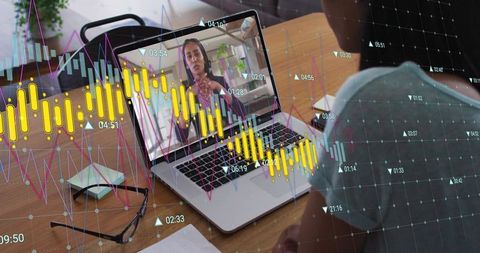 African American Businesswoman Analyzing Financial Data in Video Call