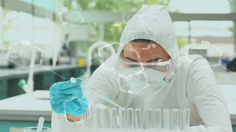 Scientist Conducting Experiments in Modern Laboratory Setting