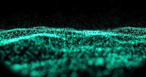 Abstract Green Digital Wave in Motion Against Dark Background - Download Free Stock Images Pikwizard.com