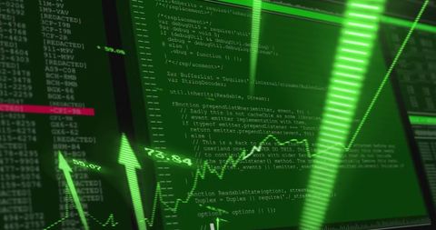Digital Data Processing with Financial Arrows and Graph - Download Free Stock Images Pikwizard.com