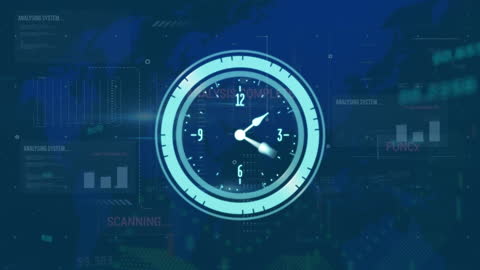 Dynamic Clock Over Digital Data Processing Interface Visualization