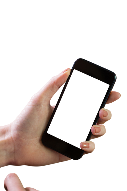 Hand Holding Smartphone with Screen Isolated on Transparent Background - Download Free Stock Videos Pikwizard.com