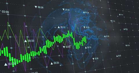 Financial Graph Overlay on Global Digital Interface - Download Free Stock Images Pikwizard.com