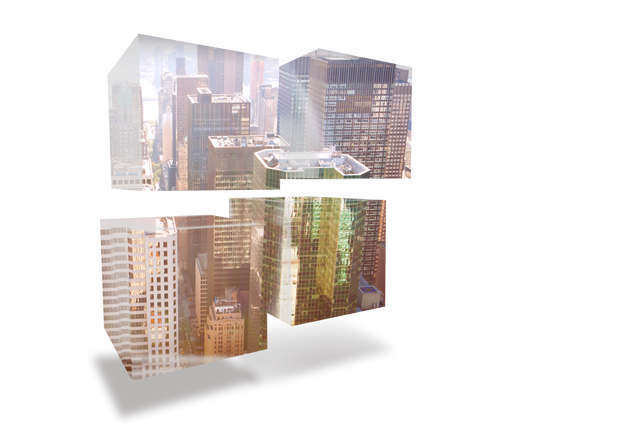 Urban Skyline Reflected on Transparent Futuristic Screens - Download Free Stock Videos Pikwizard.com