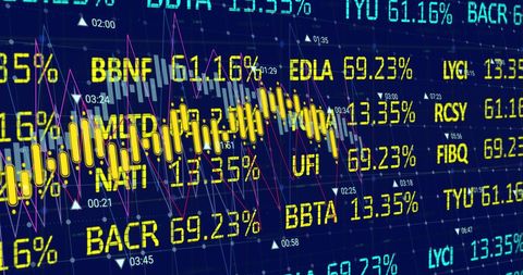 Digital stock market trends with real-time data visualization