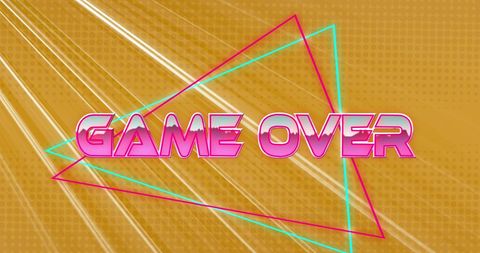 Retro neon game over text with futuristic vibes