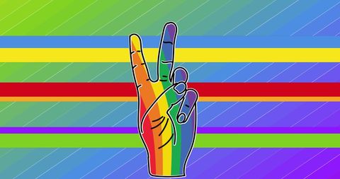 Rainbow Peace Sign with Vibrant Pride Background - Download Free Stock Images Pikwizard.com