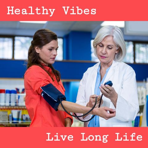 Doctor checking patient blood pressure for healthy lifestyle